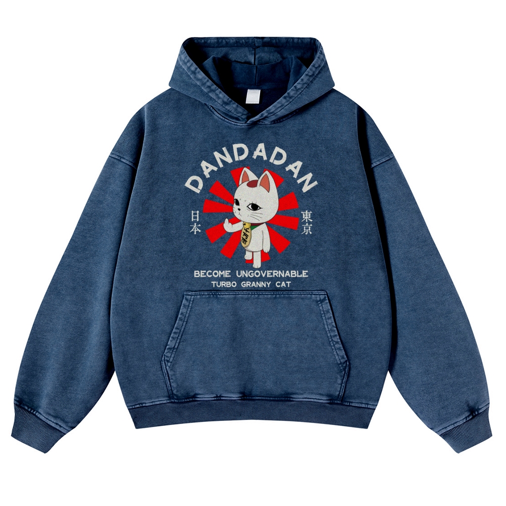 Dandadan Turbo Granny Vintage Washed Thick Cotton Hoodie