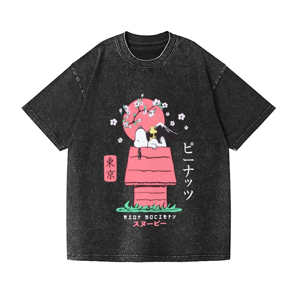 Snoopy Vintage Wash Japanese Design T-Shirt