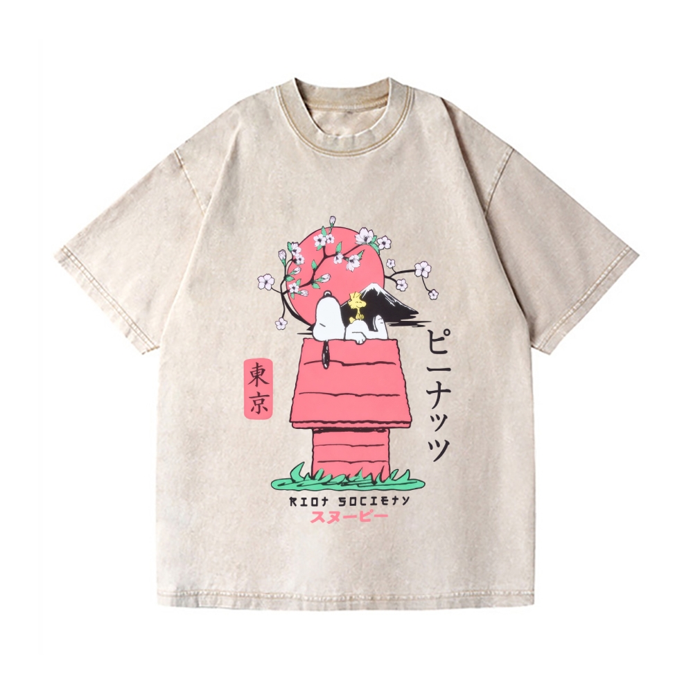Snoopy Vintage Wash Japanese Design T-Shirt