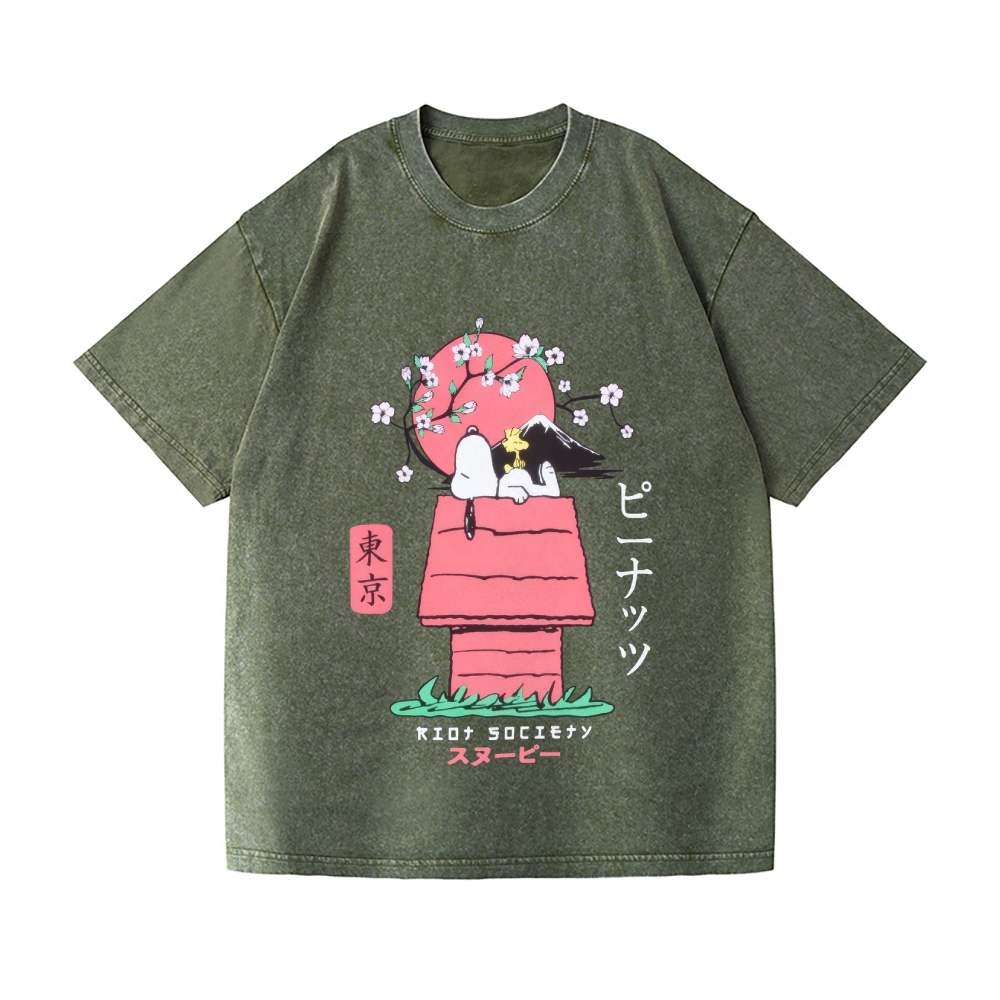 Snoopy Vintage Wash Japanese Design T-Shirt