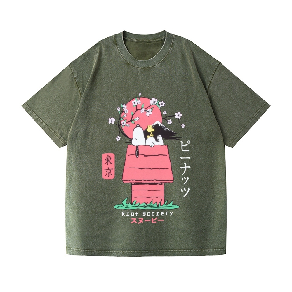 Snoopy Vintage Wash Japanese Design T-Shirt