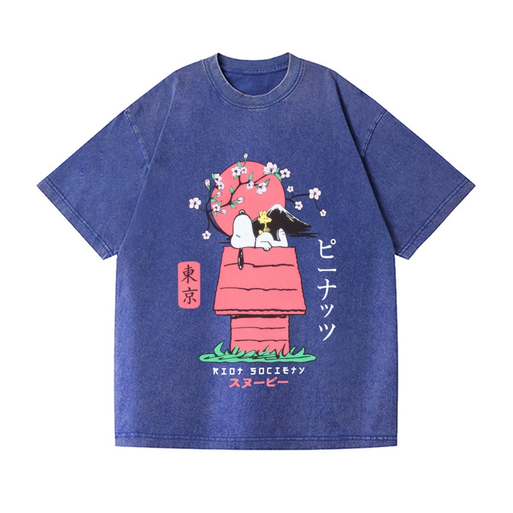 Snoopy Vintage Wash Japanese Design T-Shirt