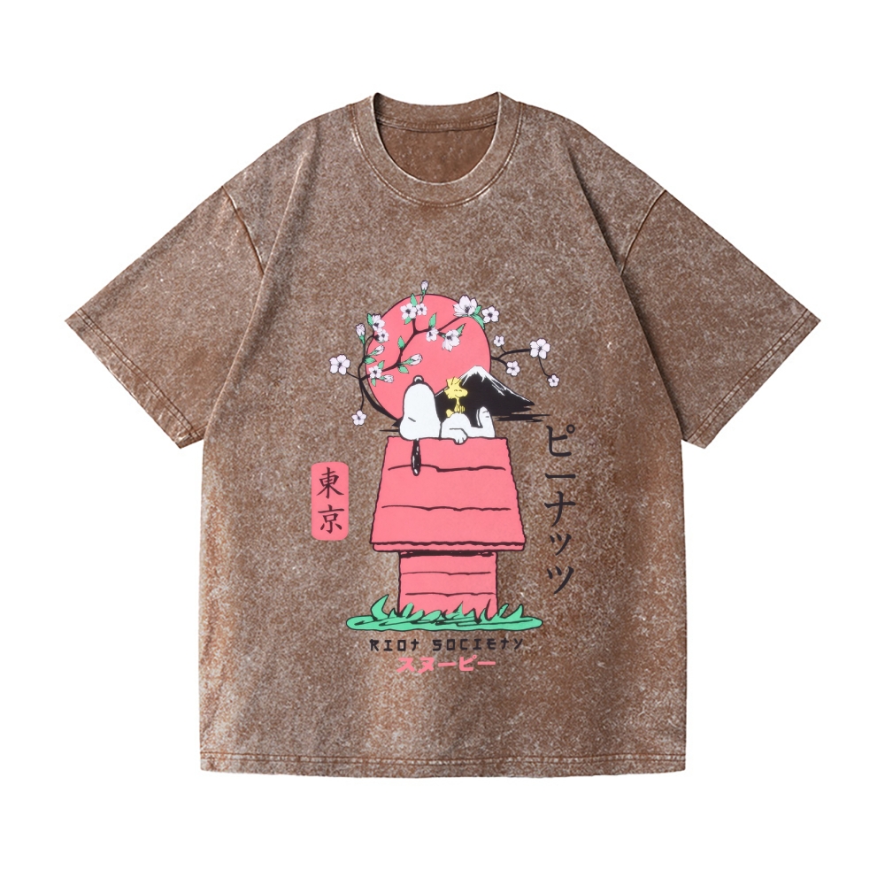 Snoopy Vintage Wash Japanese Design T-Shirt