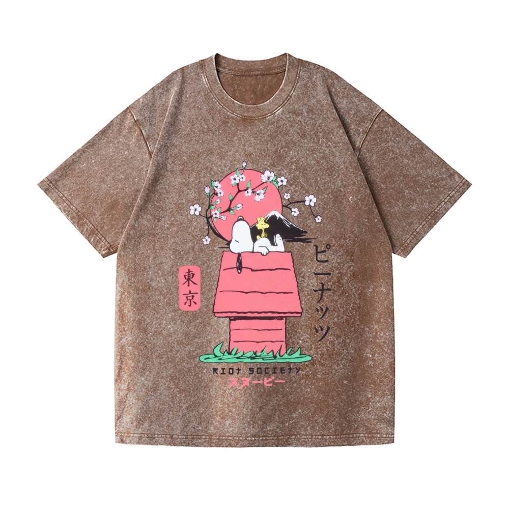 Snoopy Vintage Wash Japanese Design T-Shirt
