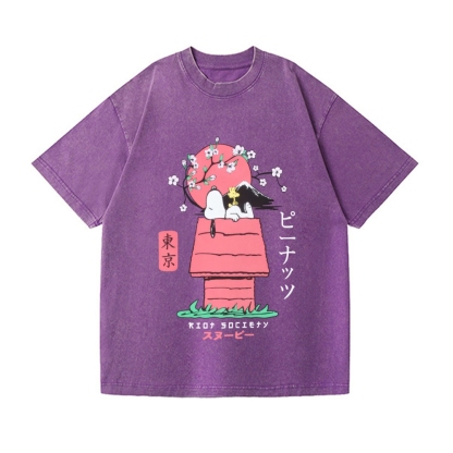 Snoopy Vintage Wash Japanese Design T-Shirt