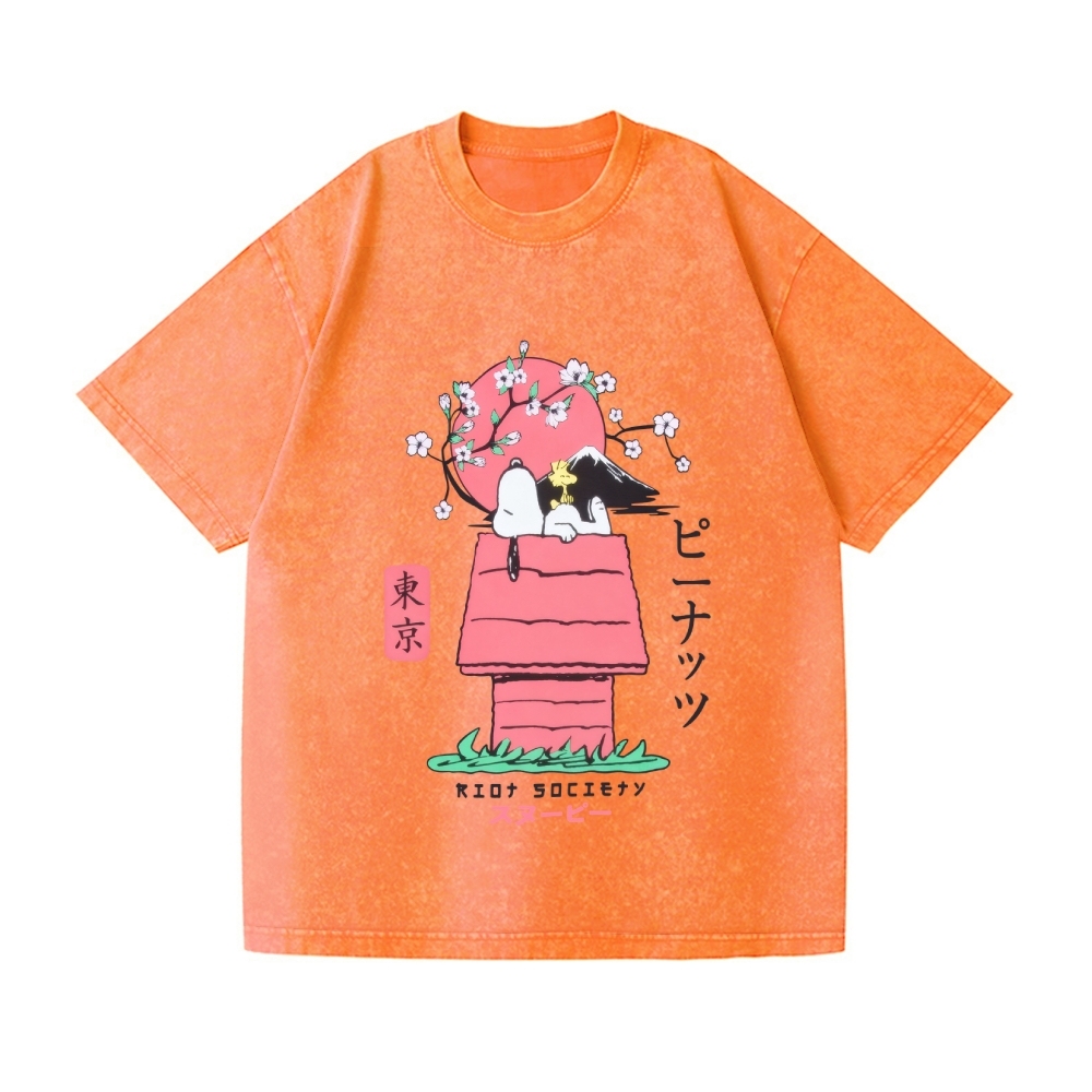 Snoopy Vintage Wash Japanese Design T-Shirt