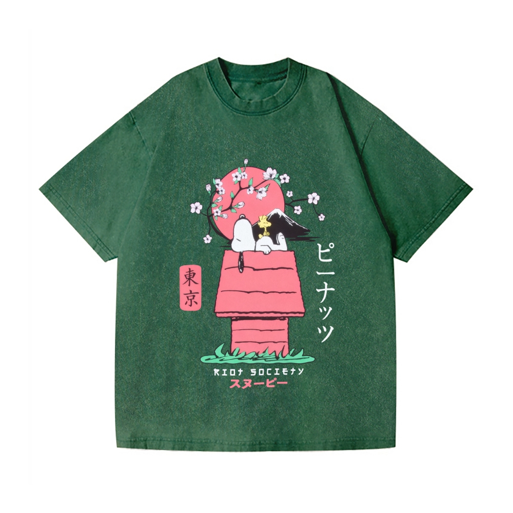 Snoopy Vintage Wash Japanese Design T-Shirt