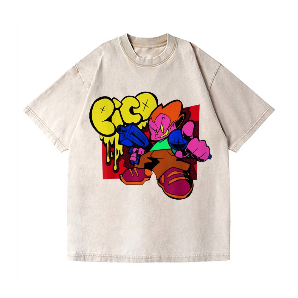 Friday Night Funkin Pico Vintage Wash Japanese Design T-Shirt