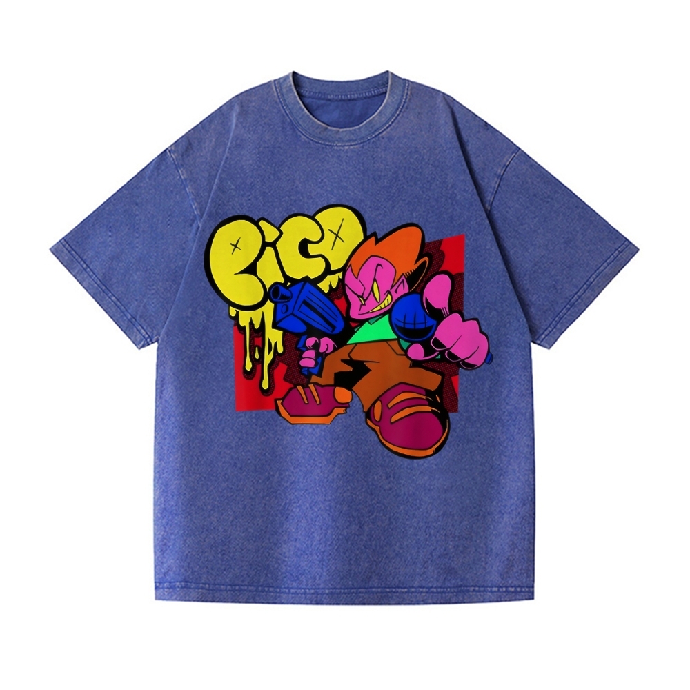 Friday Night Funkin Pico Vintage Wash Japanese Design T-Shirt