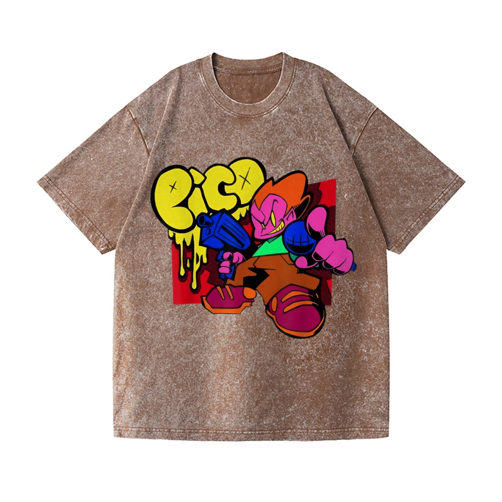Friday Night Funkin Pico Vintage Wash Japanese Design T-Shirt