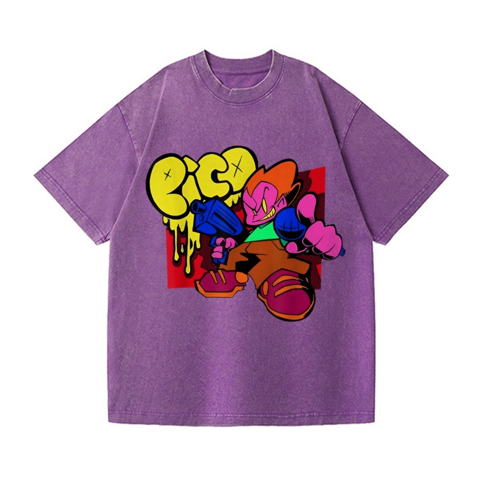 Friday Night Funkin Pico Vintage Wash Japanese Design T-Shirt