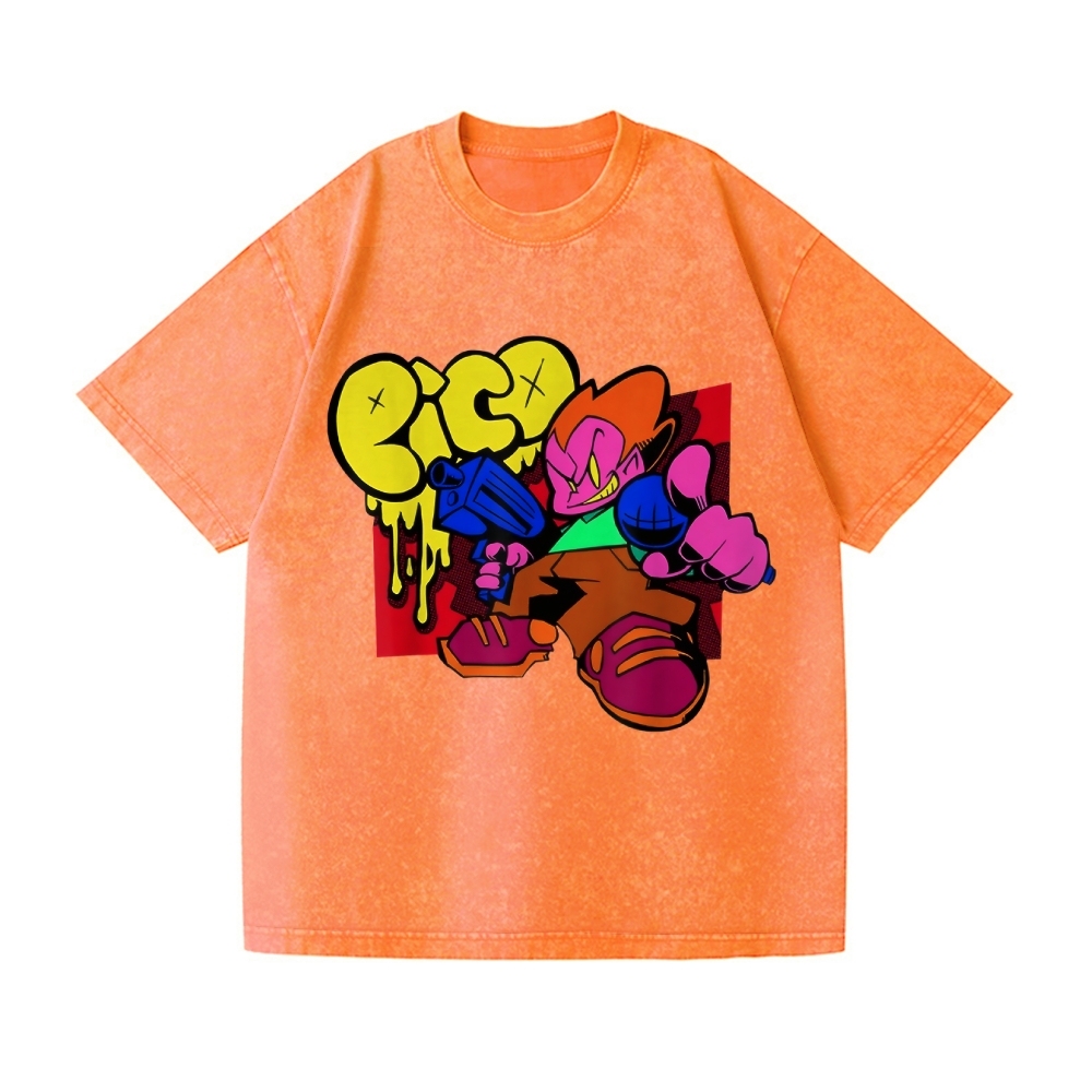 Friday Night Funkin Pico Vintage Wash Japanese Design T-Shirt