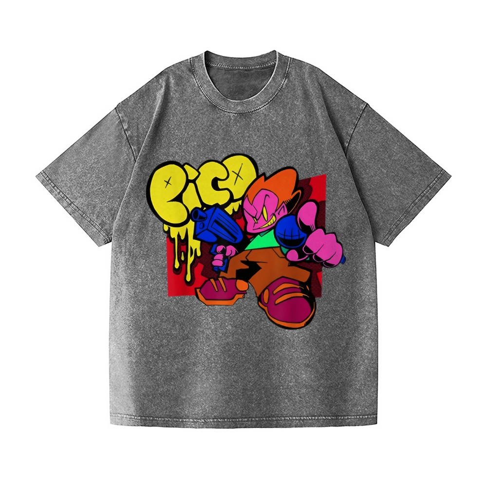 Friday Night Funkin Pico Vintage Wash Japanese Design T-Shirt