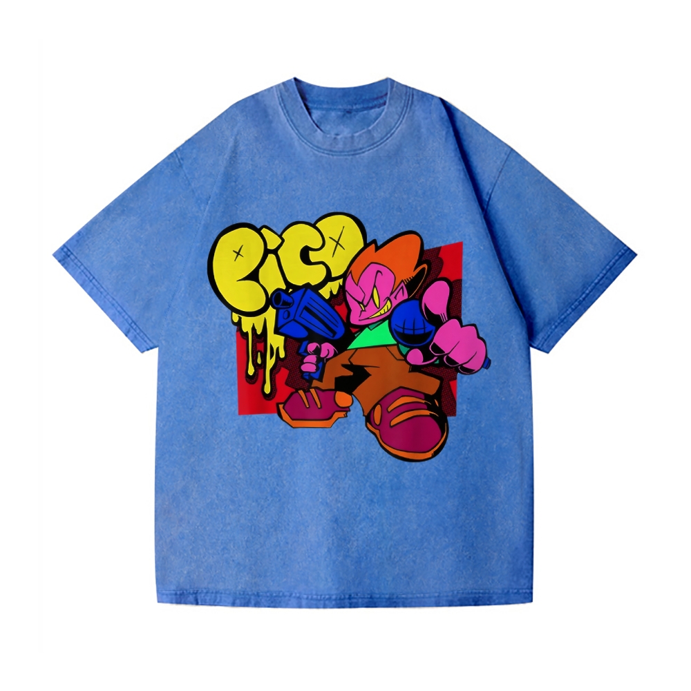 Friday Night Funkin Pico Vintage Wash Japanese Design T-Shirt