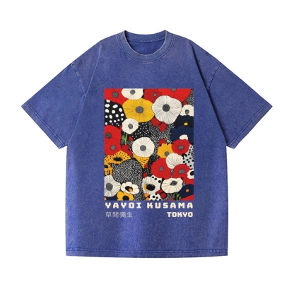 Yayoi Kusama Flower Vintage Wash Japanese Design T-Shirt