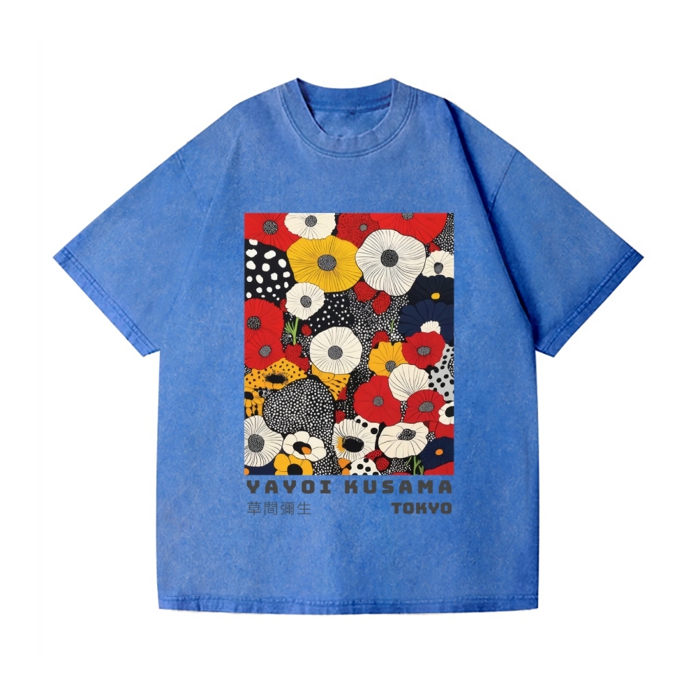 Yayoi Kusama Flower Vintage Wash Japanese Design T-Shirt