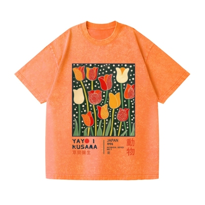 Yayoi Kusama Flower Vintage Wash Japanese Design T-Shirt