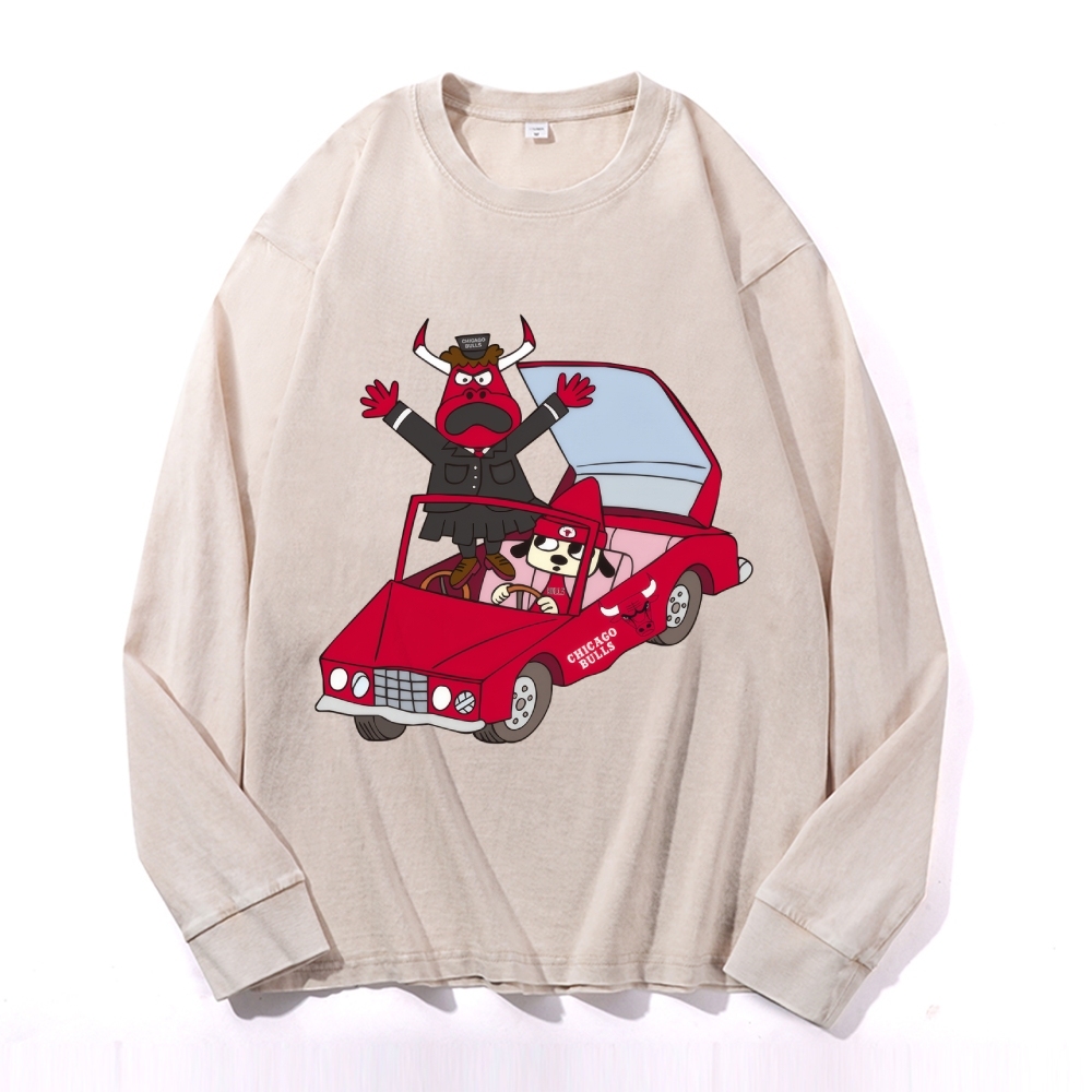 Parappa the Rapper Vintage Cotton Wash Crewneck Long-Sleeve T-Shirt