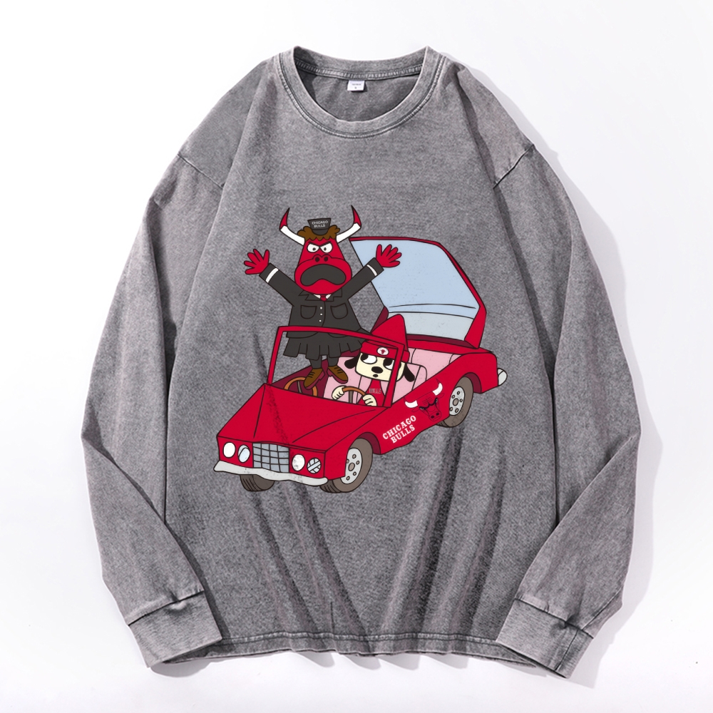 Parappa the Rapper Vintage Cotton Wash Crewneck Long-Sleeve T-Shirt