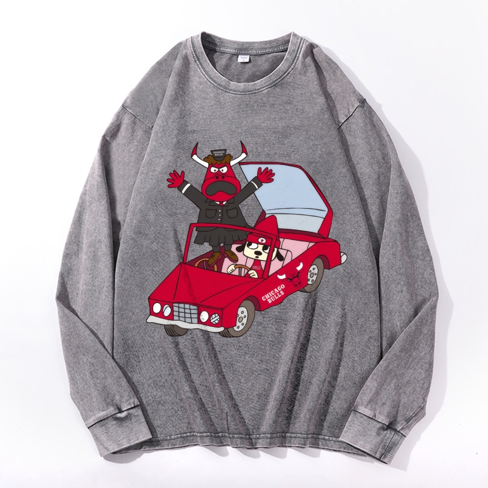 Parappa the Rapper Vintage Cotton Wash Crewneck Long-Sleeve T-Shirt