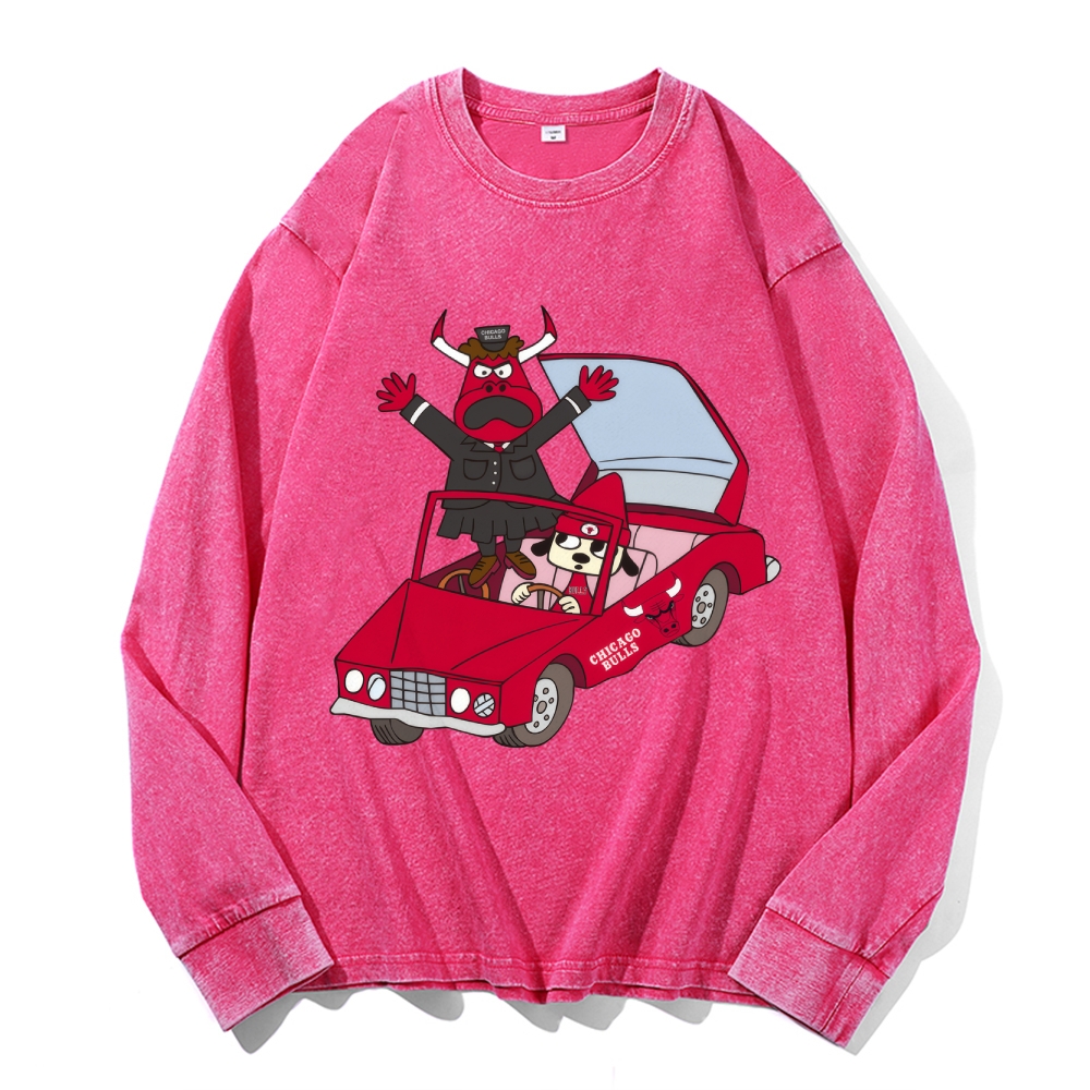 Parappa the Rapper Vintage Cotton Wash Crewneck Long-Sleeve T-Shirt