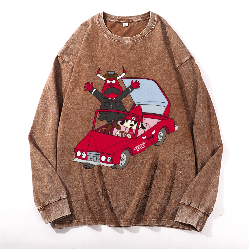 Parappa the Rapper Vintage Cotton Wash Crewneck Long-Sleeve T-Shirt