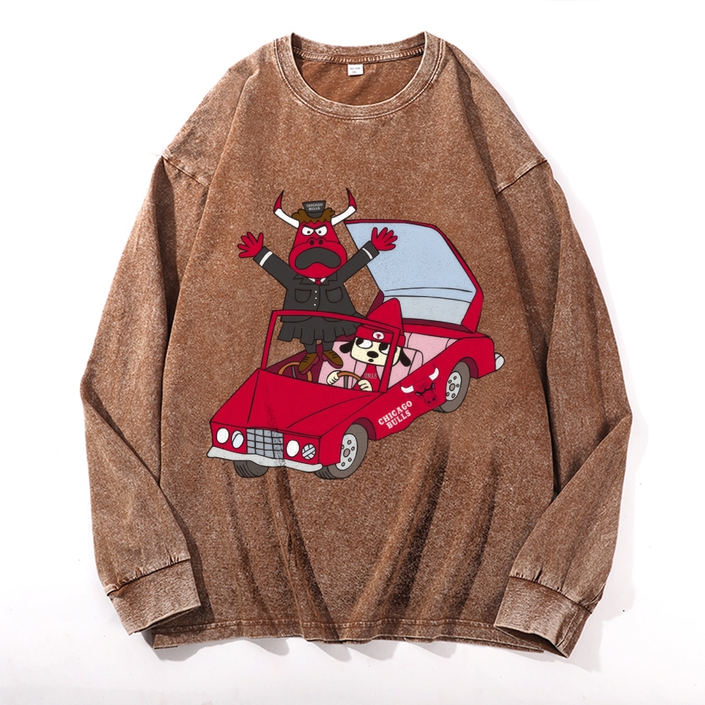 Parappa the Rapper Vintage Cotton Wash Crewneck Long-Sleeve T-Shirt