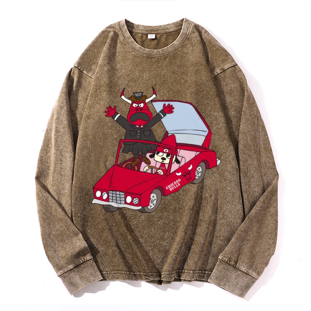 Parappa the Rapper Vintage Cotton Wash Crewneck Long-Sleeve T-Shirt