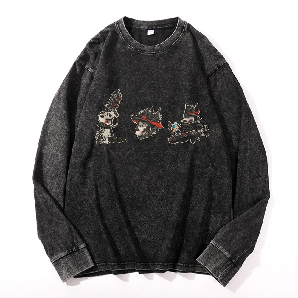 Berserk Vintage Cotton Wash Crewneck Long-Sleeve T-Shirt