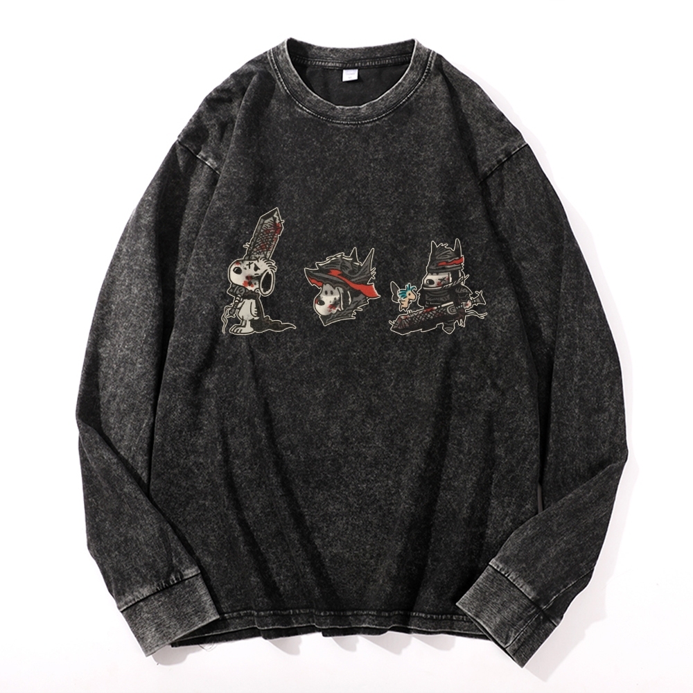 Berserk Vintage Cotton Wash Crewneck Long-Sleeve T-Shirt
