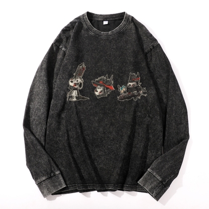 Berserk Vintage Cotton Wash Crewneck Long-Sleeve T-Shirt