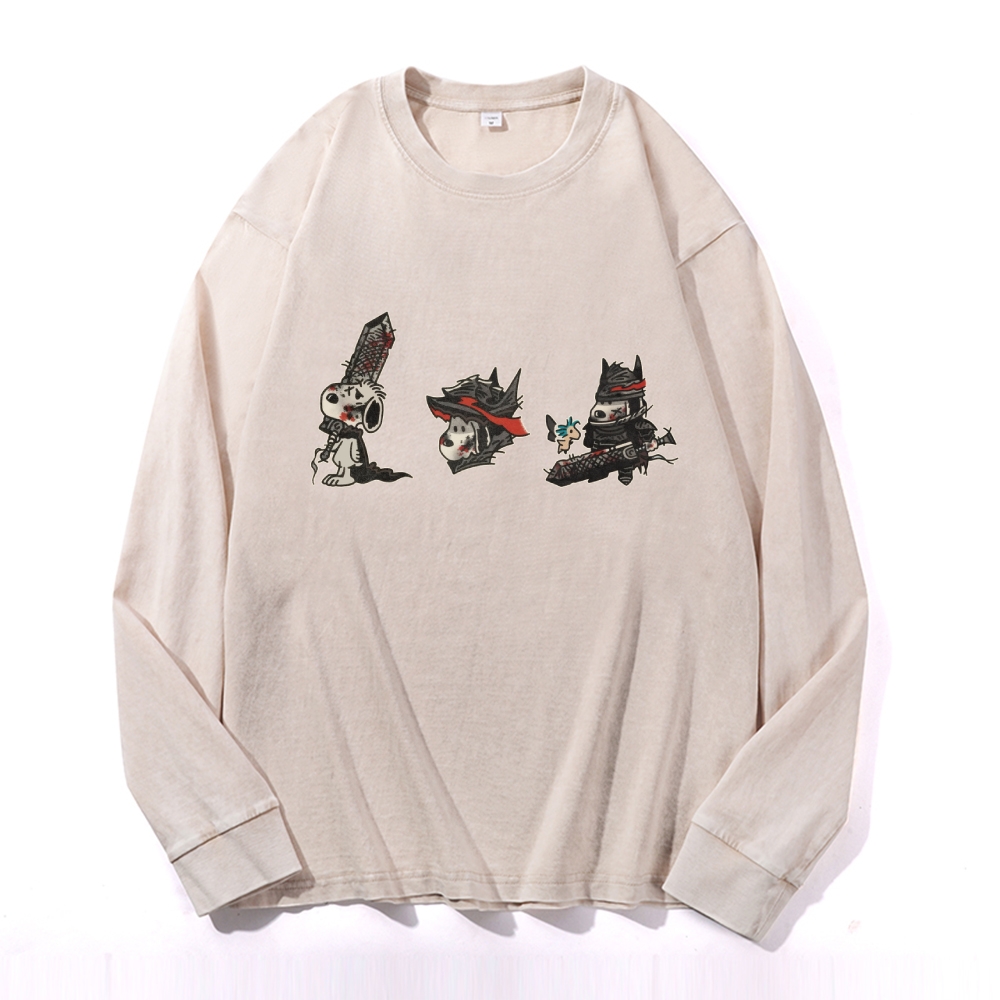 Berserk Vintage Cotton Wash Crewneck Long-Sleeve T-Shirt