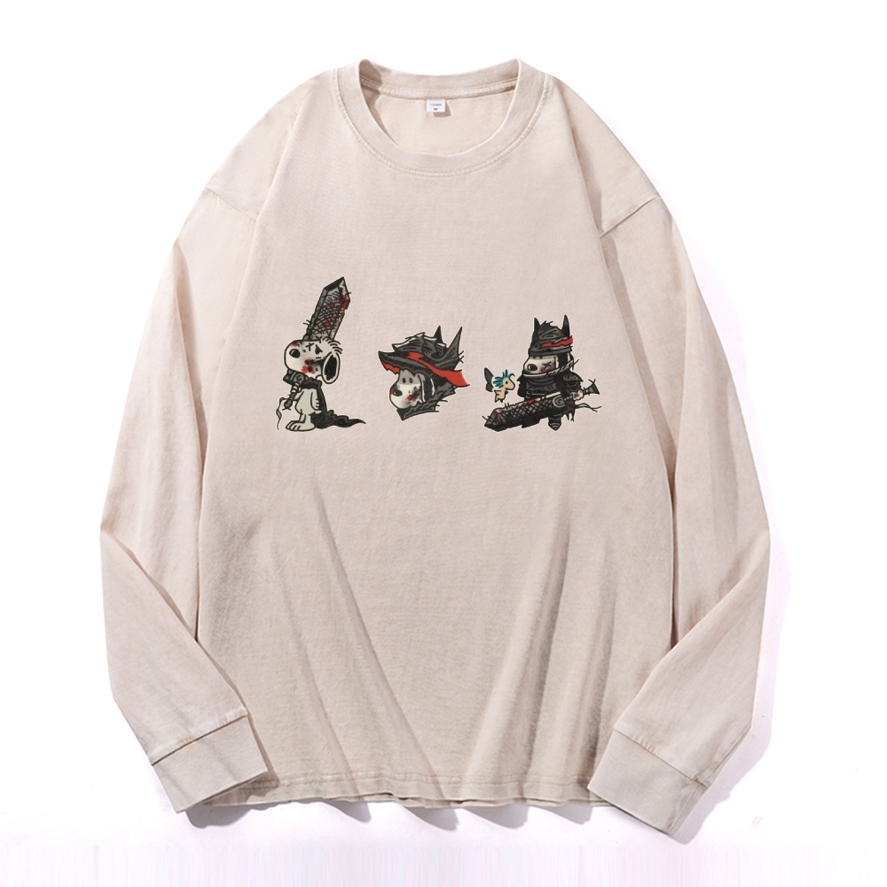 Berserk Vintage Cotton Wash Crewneck Long-Sleeve T-Shirt