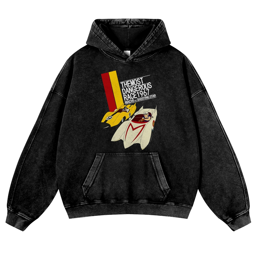 Speed Racer Vintage Washed Thick Cotton Hoodie