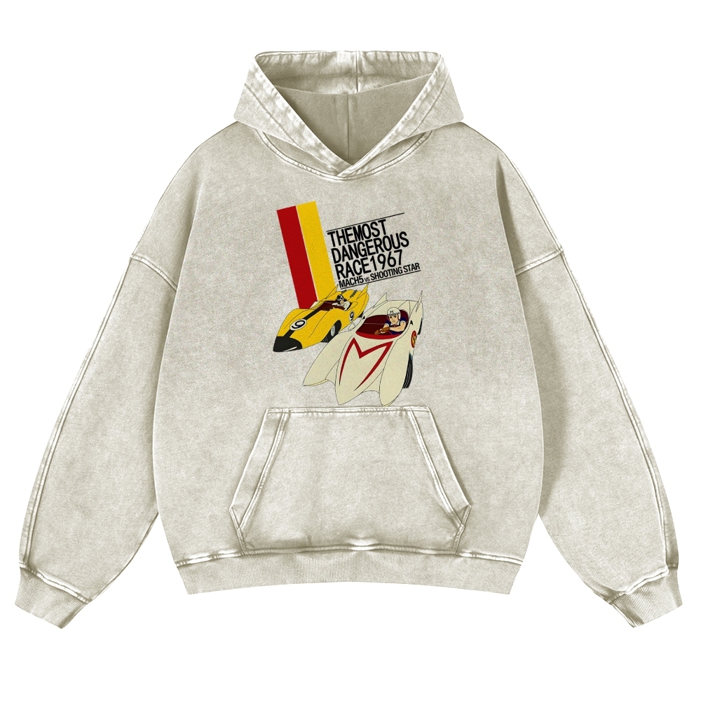 Speed Racer Vintage Washed Thick Cotton Hoodie