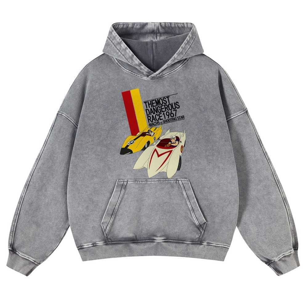 Speed Racer Vintage Washed Thick Cotton Hoodie