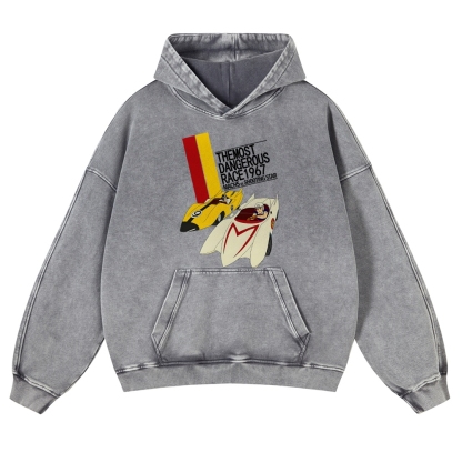 Speed Racer Vintage Washed Thick Cotton Hoodie