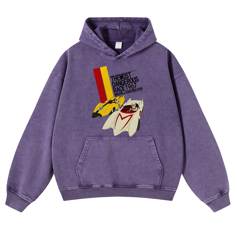 Speed Racer Vintage Washed Thick Cotton Hoodie