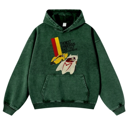 Speed Racer Vintage Washed Thick Cotton Hoodie