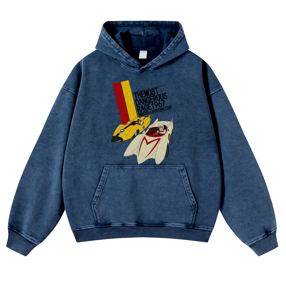 Speed Racer Vintage Washed Thick Cotton Hoodie