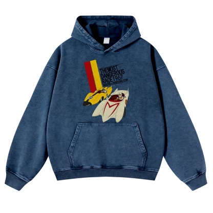 Speed Racer Vintage Washed Thick Cotton Hoodie