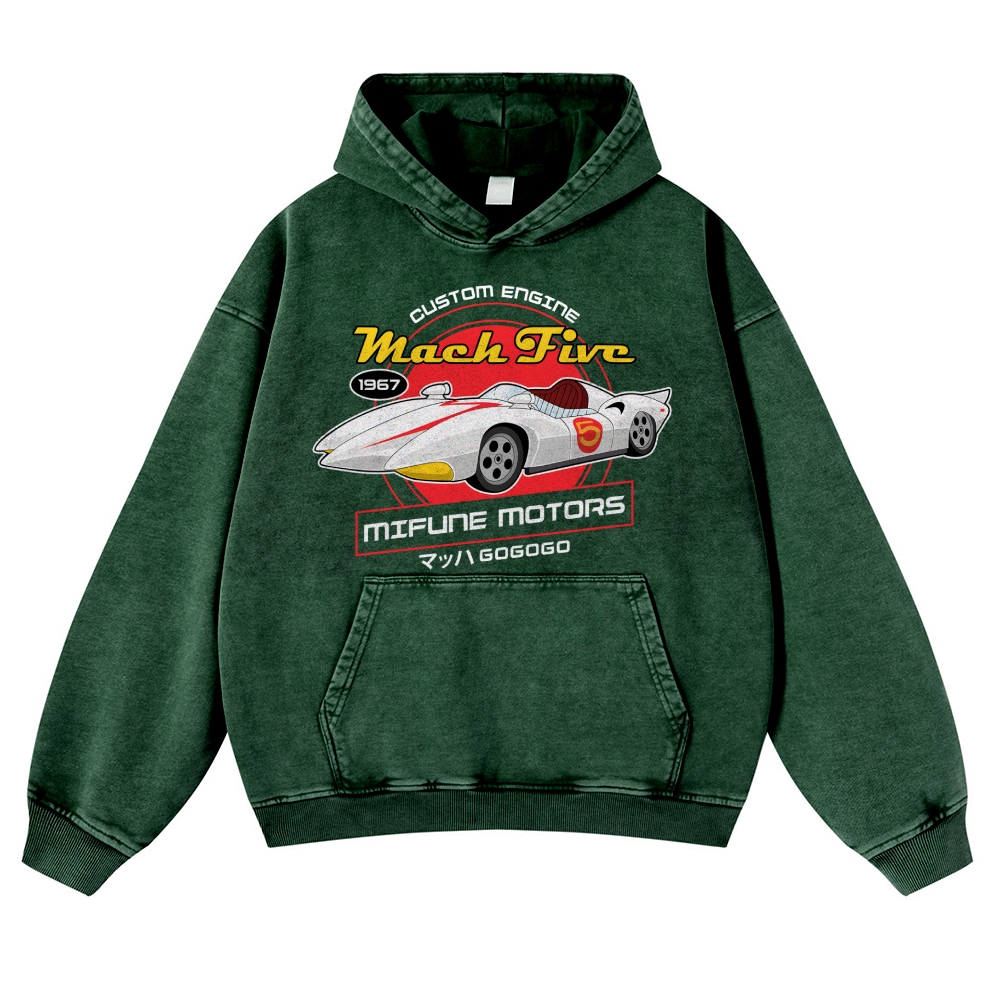 Speed Racer Vintage Washed Thick Cotton Hoodie