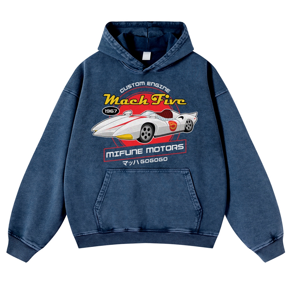 Speed Racer Vintage Washed Thick Cotton Hoodie