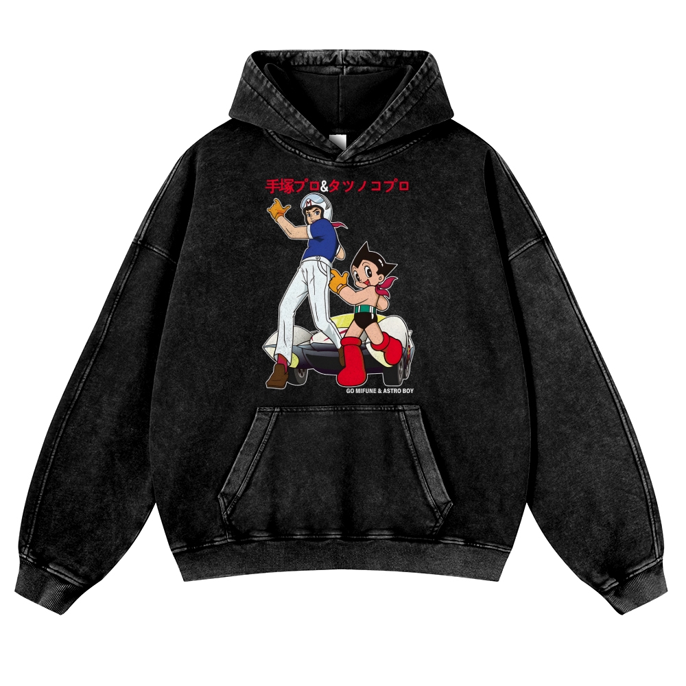 Speed Racer Astro Boy Vintage Washed Thick Cotton Hoodie