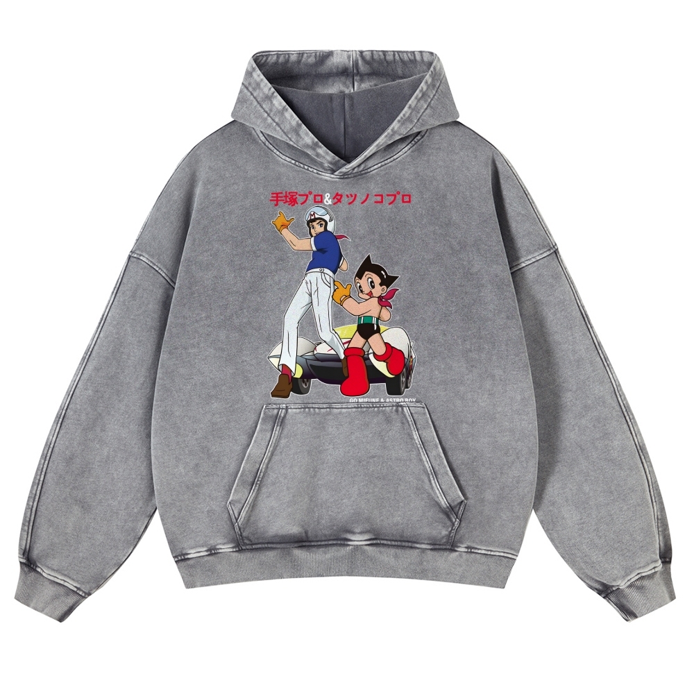 Speed Racer Astro Boy Vintage Washed Thick Cotton Hoodie