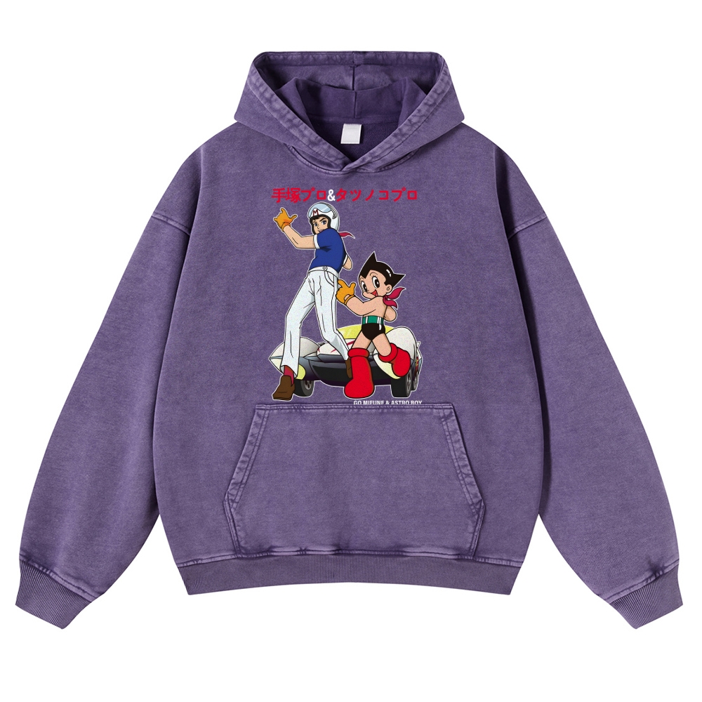 Speed Racer Astro Boy Vintage Washed Thick Cotton Hoodie