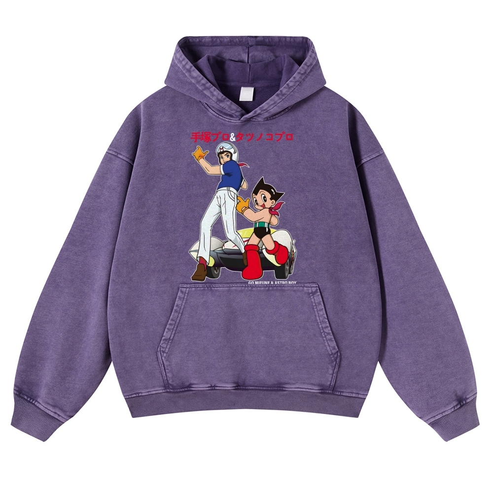 Speed Racer Astro Boy Vintage Washed Thick Cotton Hoodie