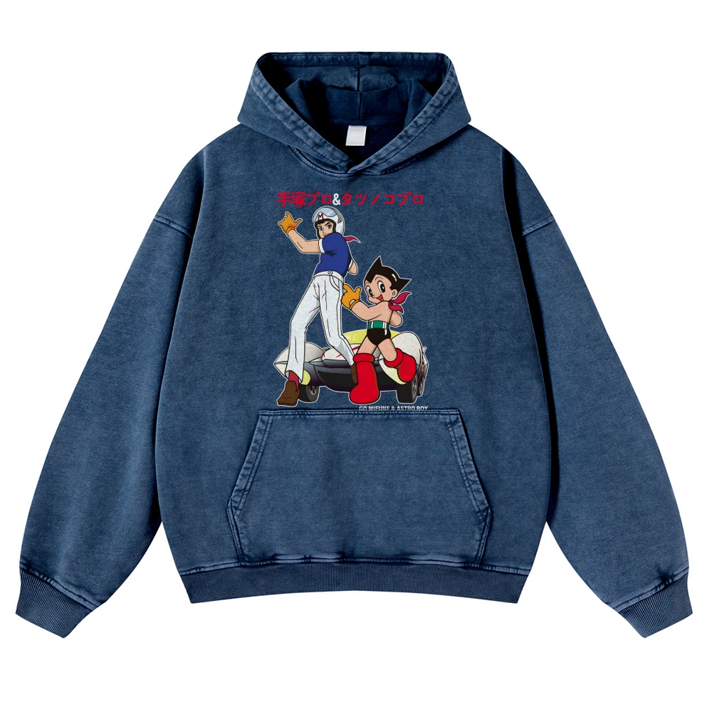 Speed Racer Astro Boy Vintage Washed Thick Cotton Hoodie