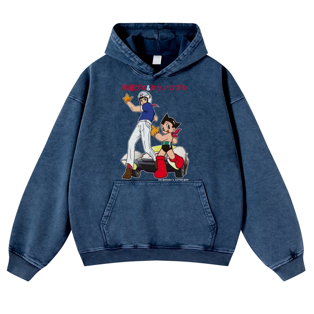 Speed Racer Astro Boy Vintage Washed Thick Cotton Hoodie