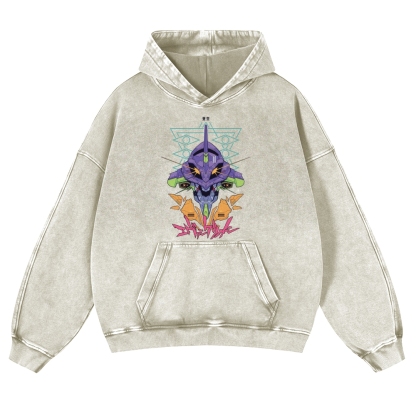 Evangelion Tokyo Vintage Washed Thick Cotton Hoodie